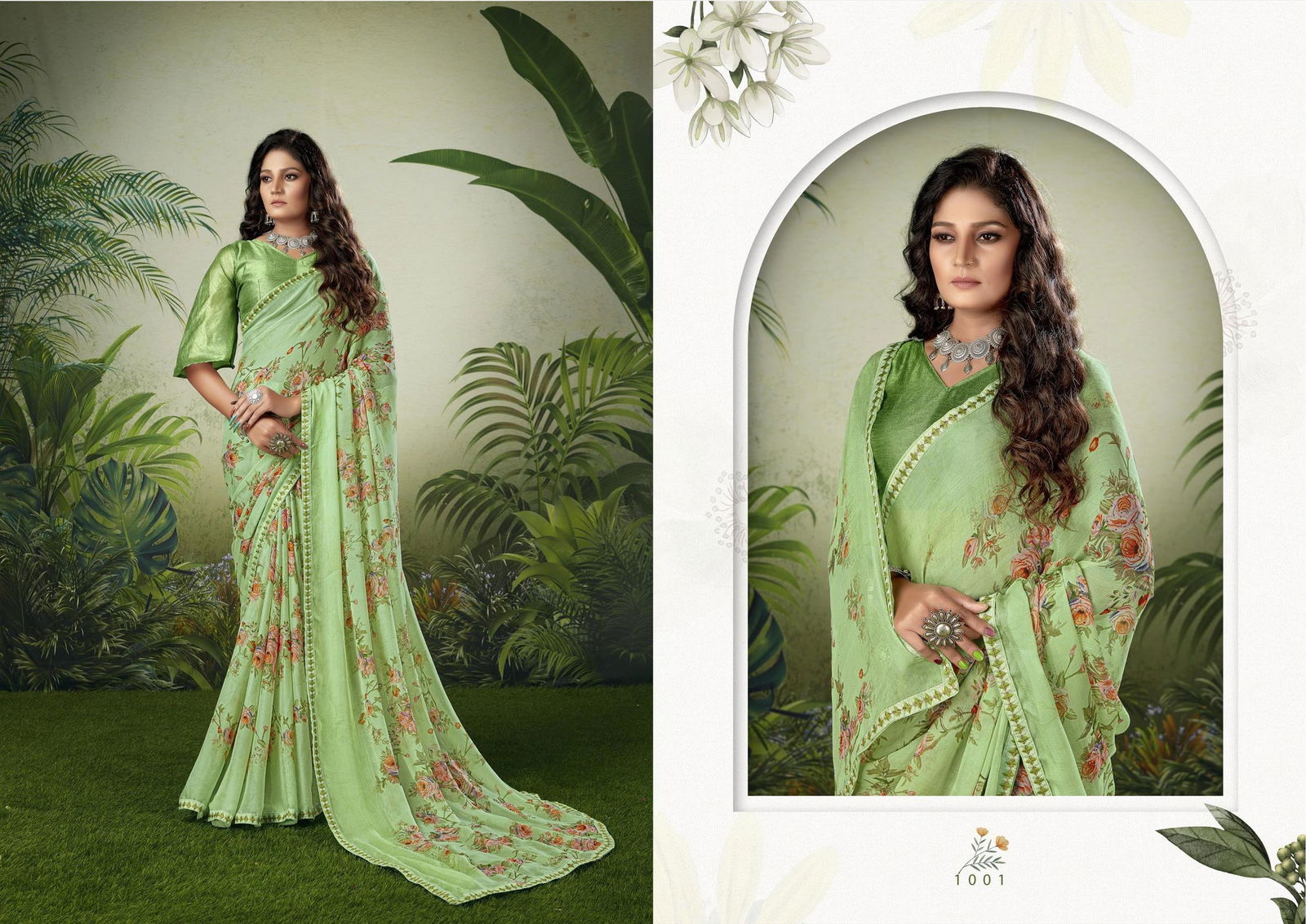 Ratandeep Nayna Moss Fancy Designer Festive Wear Chiffon Saree Collection